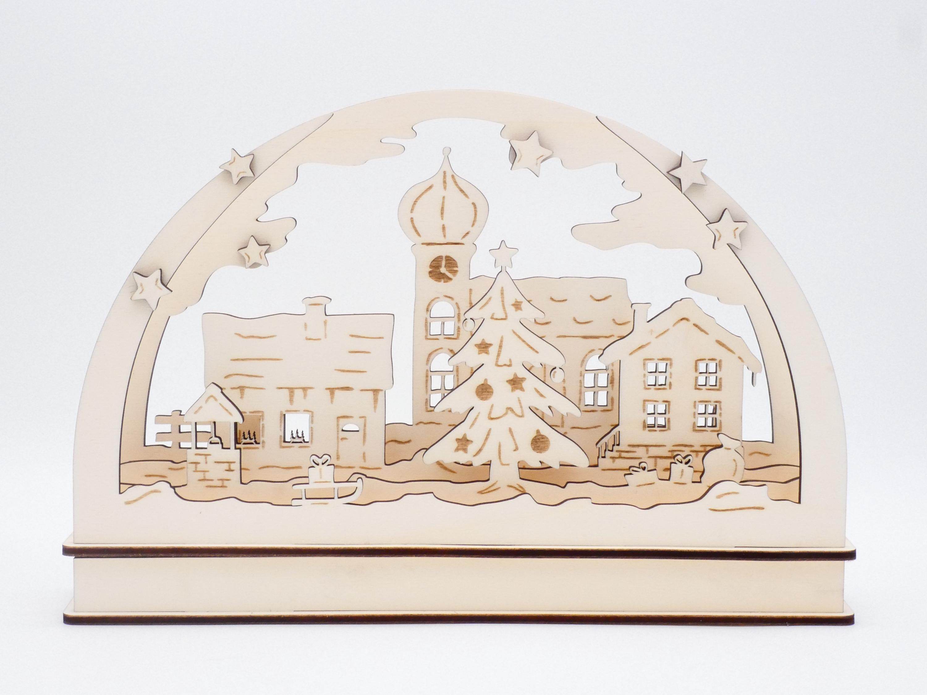 Lasercut-Datei SCHWIBBOGEN WEIHNACHTSDORF svg - Sewando