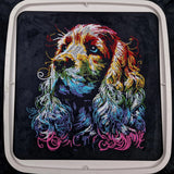 Stickdatei Cocker Spaniel "Moreno" - realistisch - FÜR DUNKLE STOFFE