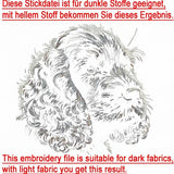 Stickdatei Cocker Spaniel "Dizzy" - realistisch - FÜR DUNKLE STOFFE