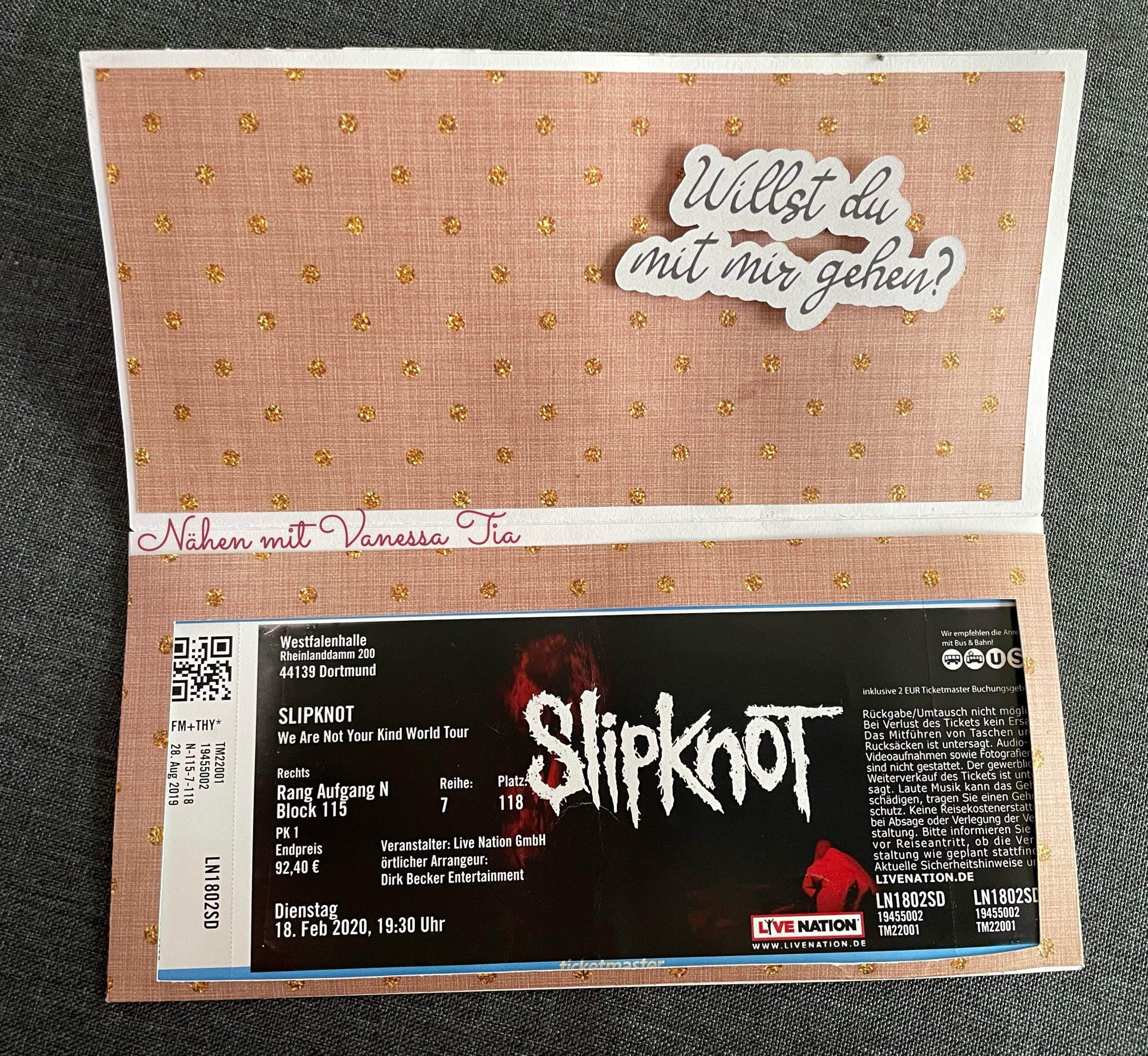 Ticketverpackung | Papierplott Plotterdatei - Sewando