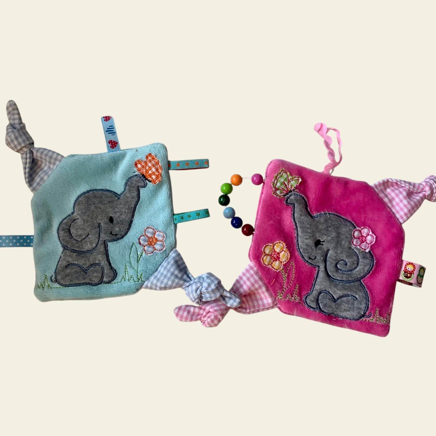 Stickdatei Knistertuch Baby Elefant Applikation Set 823 - Sewando