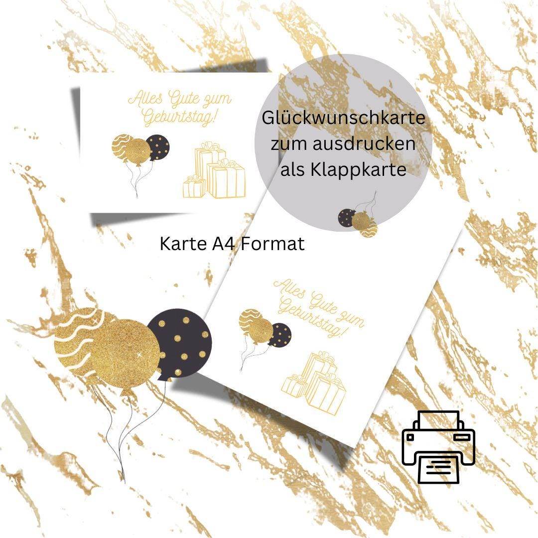 Geburtstagskarte 17 download Geburtstag Karte Grußkarte A4 digitaler Sofortdownload zum selbst ausdrucken pdf - Sewando