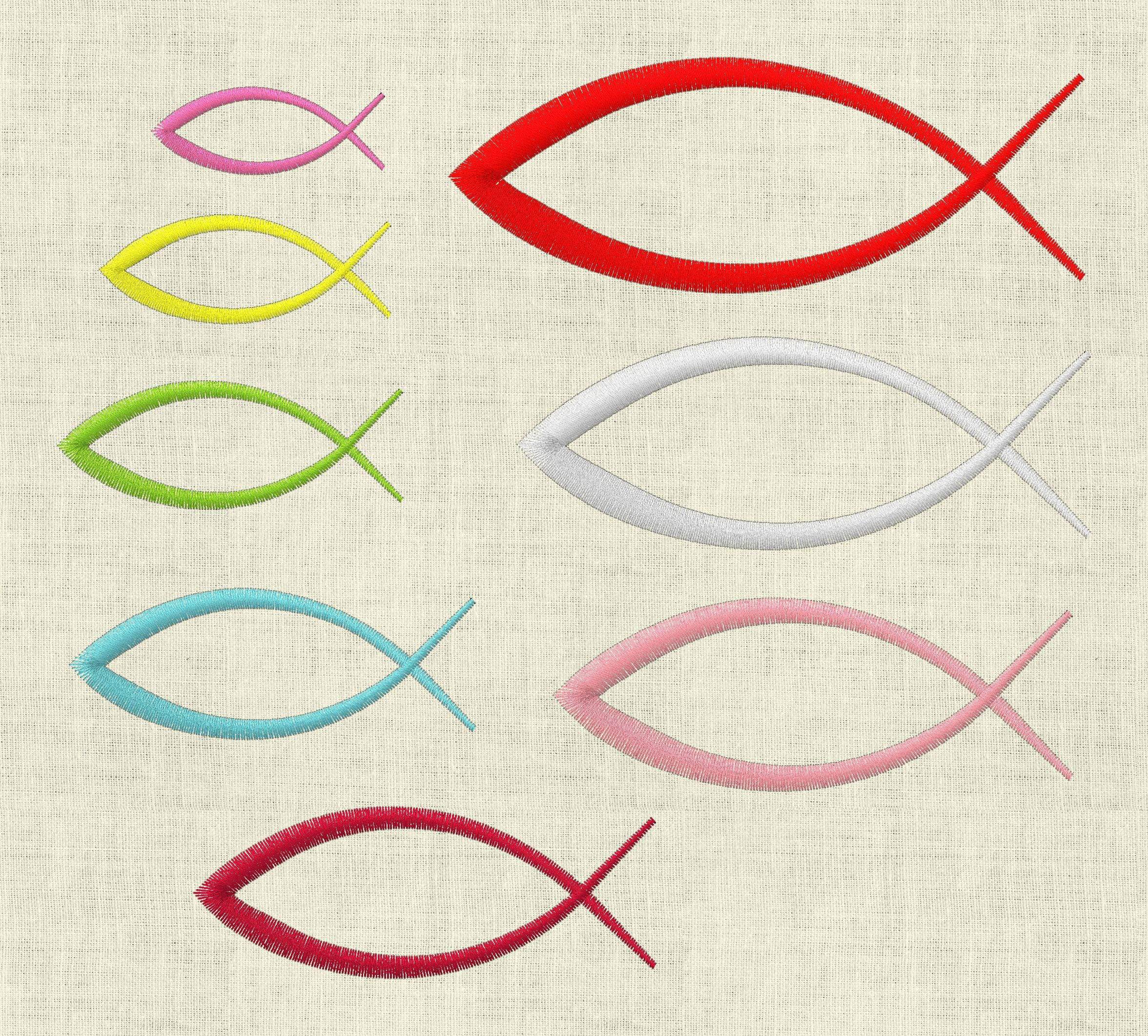 Stickdatei Kommunion Kirche Fische Fisch 467 - Sewando