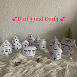 Stickdatei Dorf mit Baum und Kirche Weihnachten Lichthaus 10x10 Set 768 - Sewando