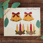 Kerzen Und Glocken | Weihnachten Plotterdatei - Sewando