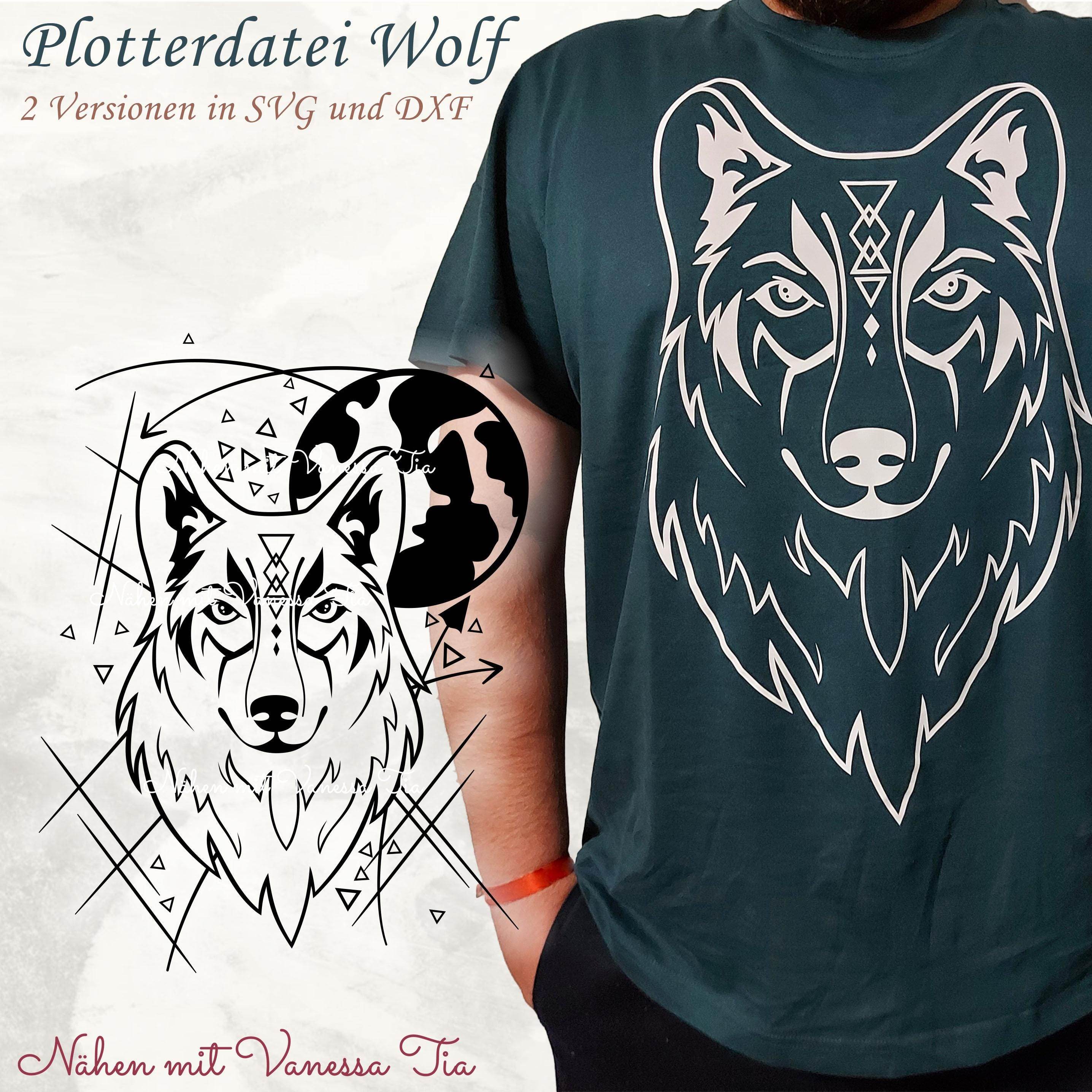 Wolf-kopf | 2 Varianten Plotterdatei - Sewando