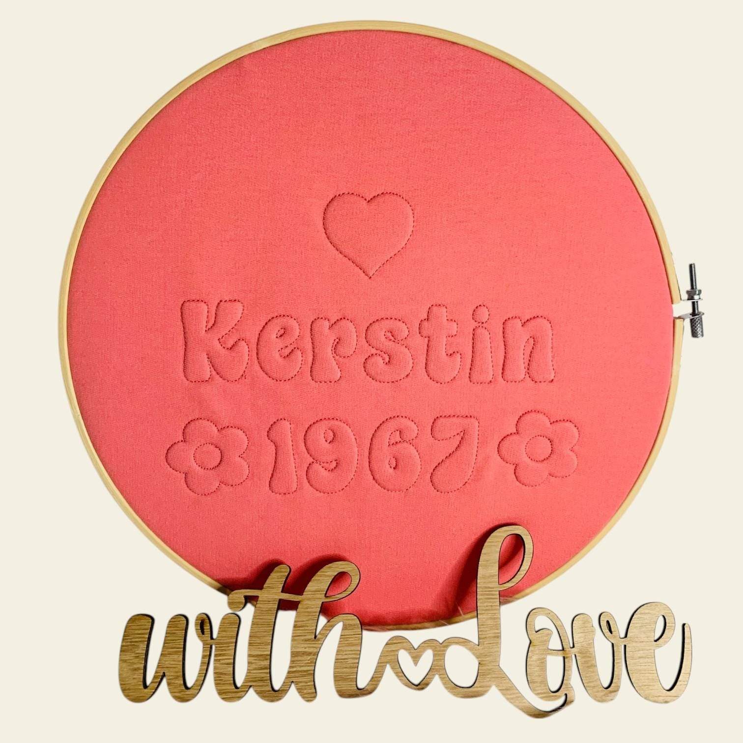Stickdatei 3D Retro Schrift. 4cm Stickschaum Set 965 - Sewando