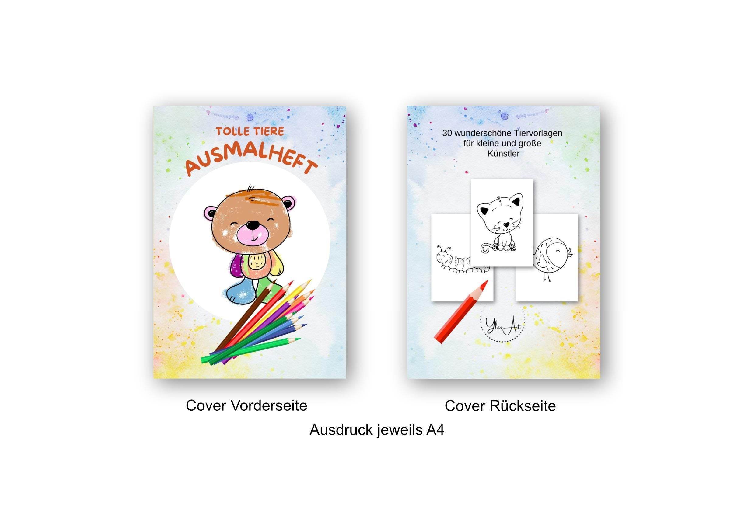 Malbuch, Malheft, Malvorlagen für Kinder | 30 tolle Tiere - Sewando