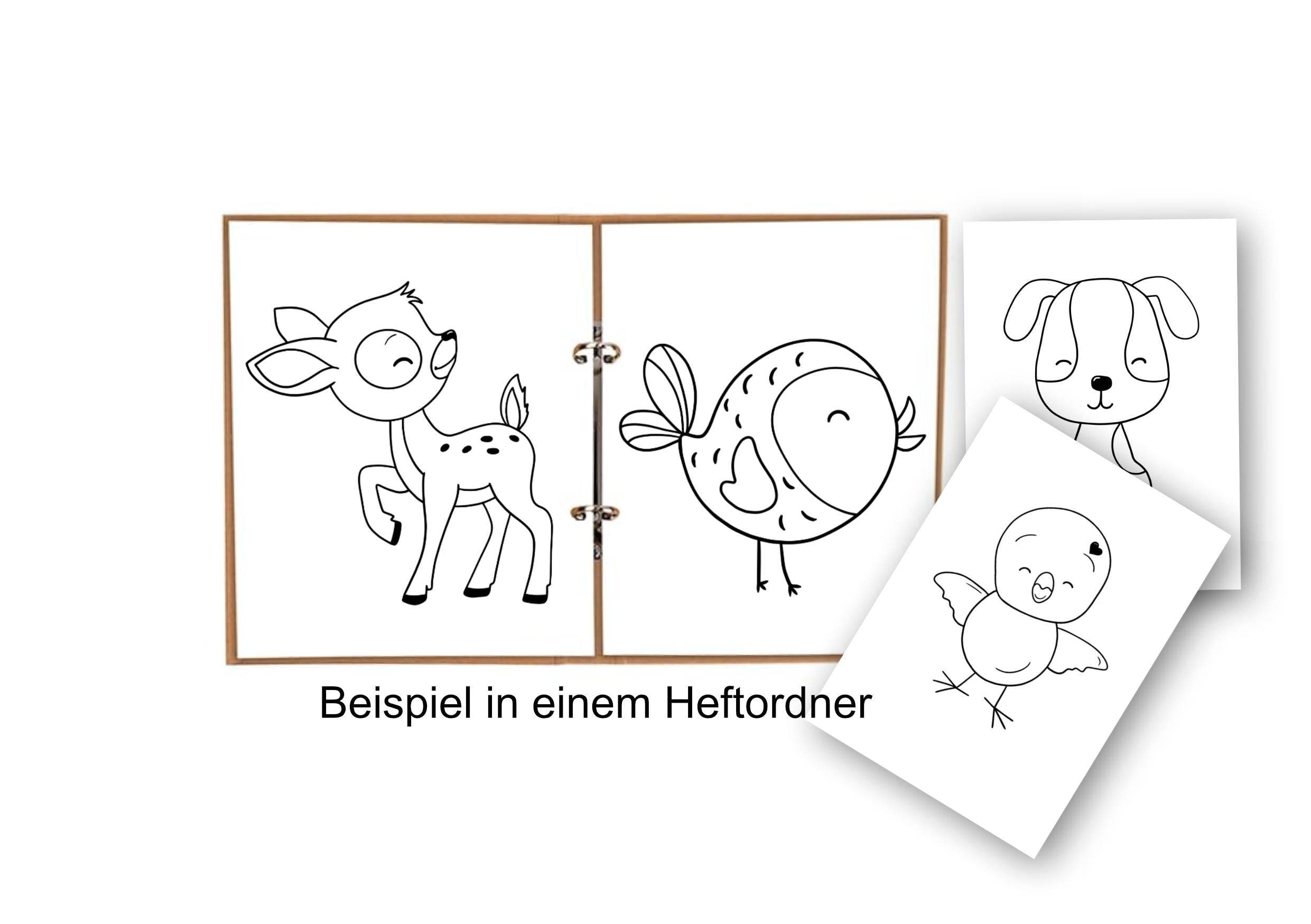 Malbuch, Malheft, Malvorlagen für Kinder | 30 tolle Tiere - Sewando