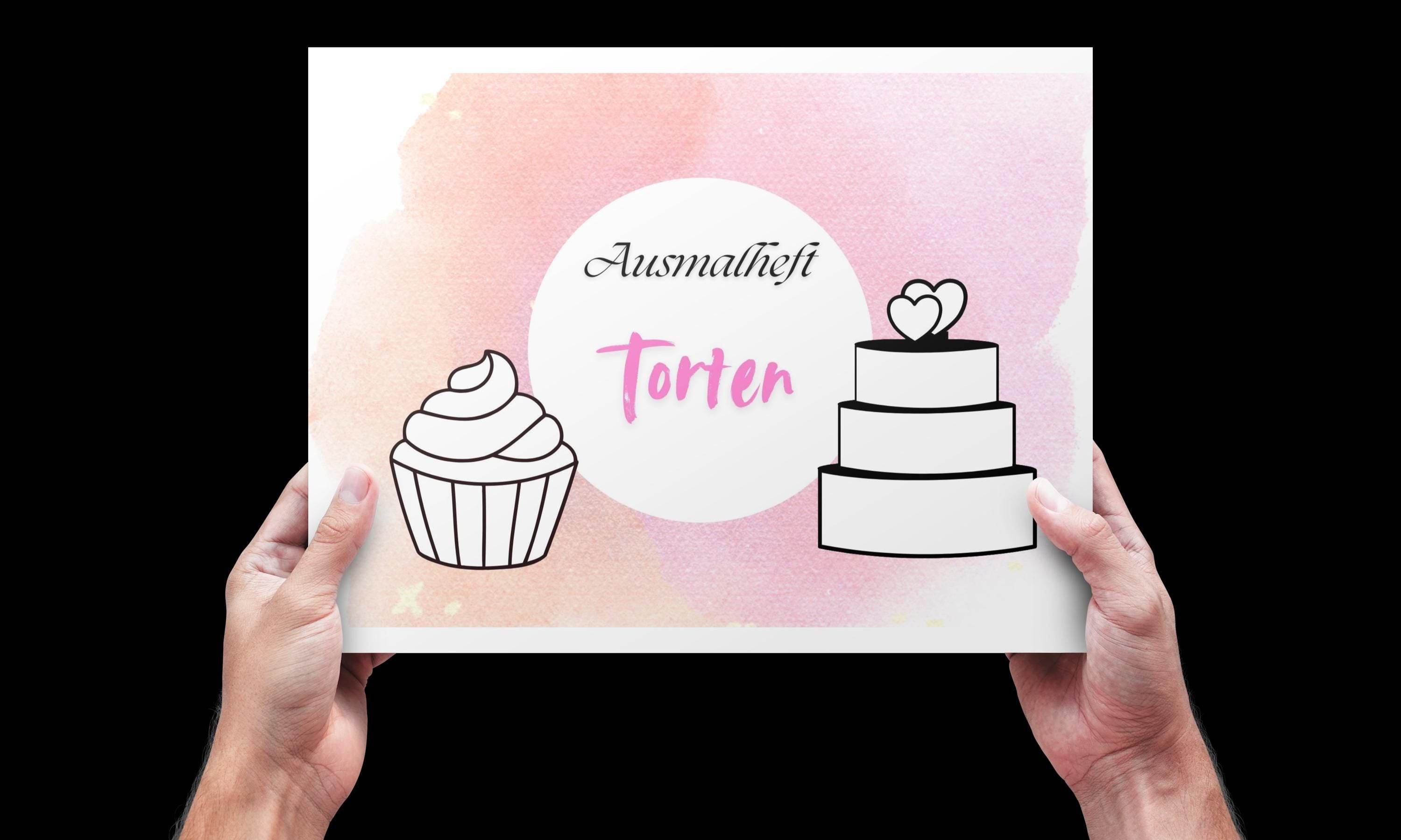Ausmalbuch Malbuch Malheft Thema: Torten - 20 Kuchen & Tortenmotive zum ausmalen digitaler Sofortdownload - Sewando
