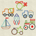 Stickdatei Fahrzeuge Applikation Set 188 - Sewando