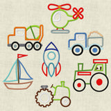 Stickdatei Fahrzeuge Applikation Set 188 - Sewando