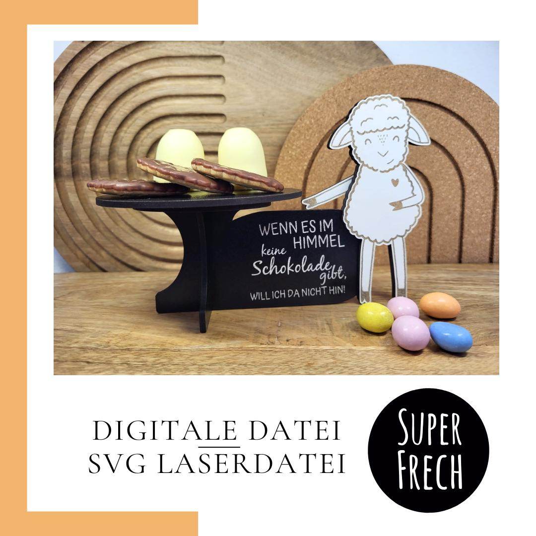 Laserdatei - Teller mit Schaf für Kekse und Muffin - Sewando