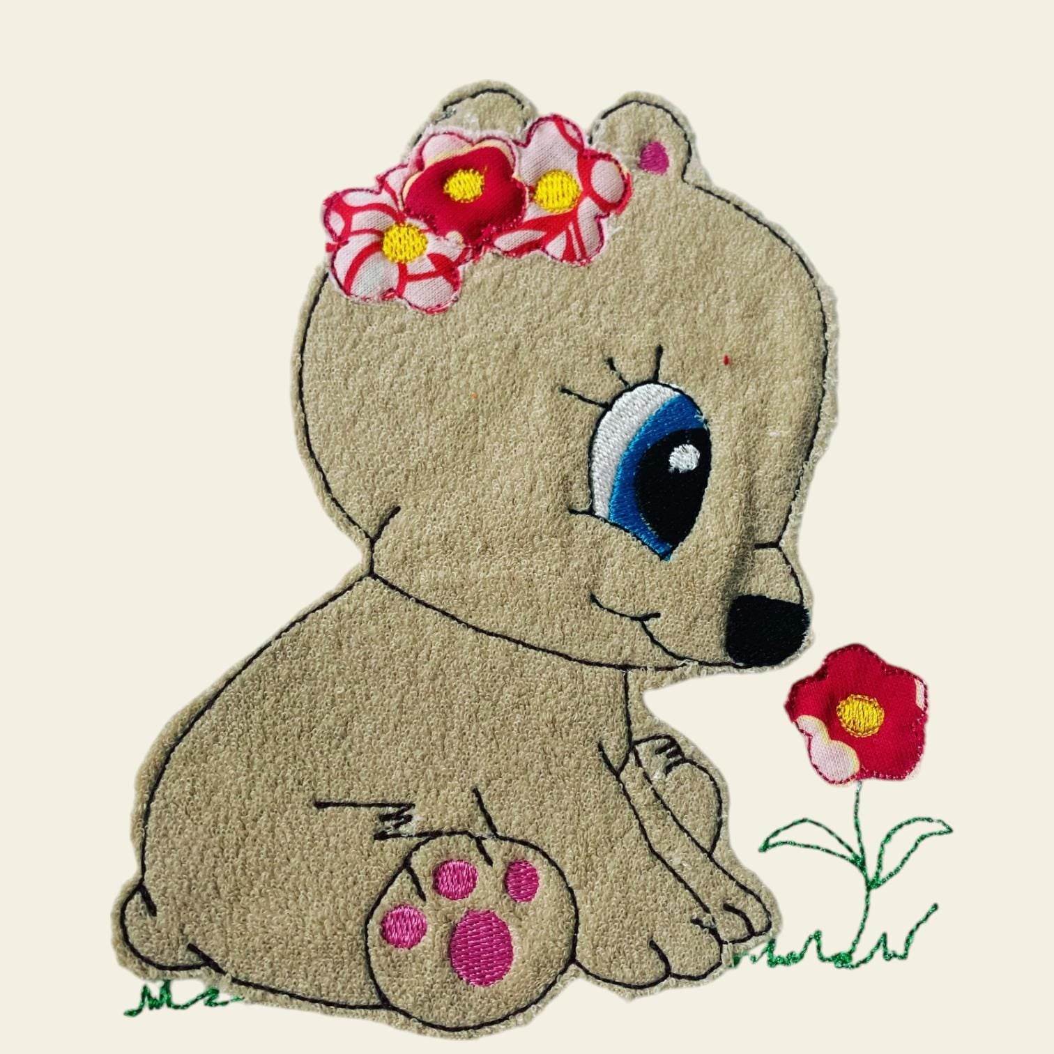 Stickdatei Doodle 3 Girl Teddy Bär Applikation Set 733 - Sewando