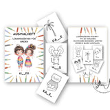 Lückenwörter-Malheft/Malvorlagen – 30 kreative Vorlagen zum Lernen & Ausmalen - Sewando