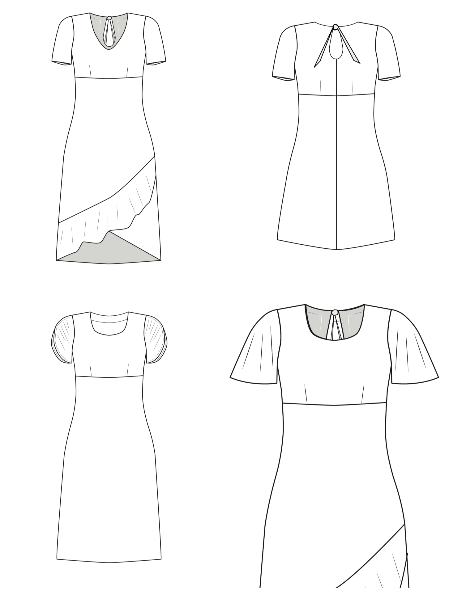 Schnittmuster LYANA - Kleid mit oder ohne Volant Gr. 34-54 - Sewando