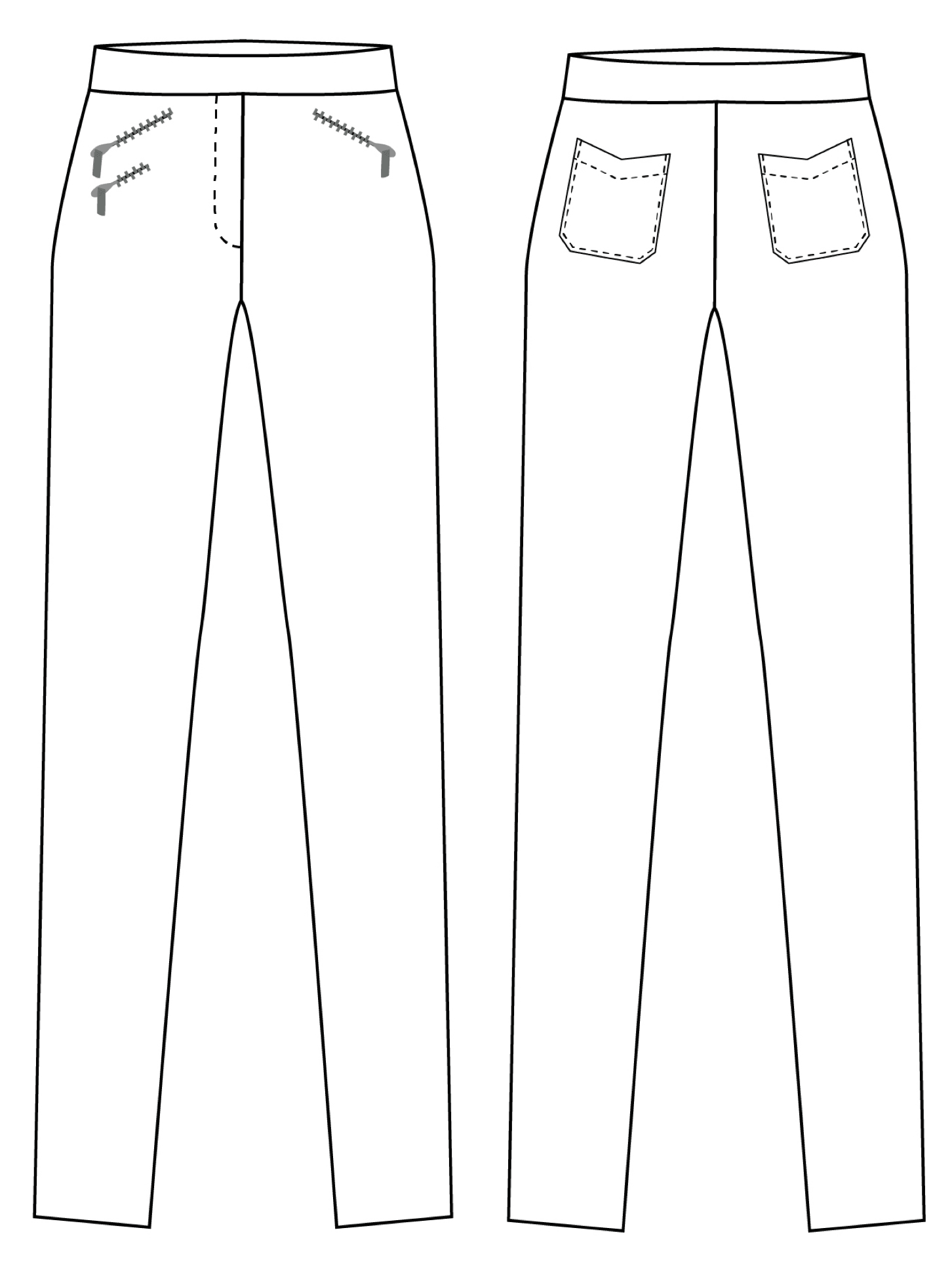 Schnittmuster Gianna - Stretchhose mit Reißverschlusstaschen Gr. 34-54 - Sewando