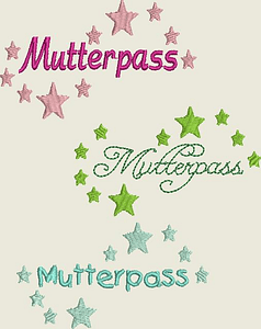 Stickdatei Mutterpass Stern Babyfüsse Baby Füsse Set 409 - Sewando