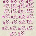 Stickdatei Schrift mit Herzen In Love 3 ca. 25mm Set 641 - Sewando