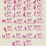 Stickdatei Schrift mit Herzen In Love 3 ca. 25mm Set 641 - Sewando