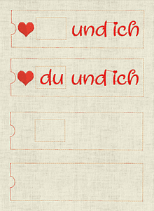 Stickdatei du und ich Hülle ITH Geschenk Valentinstag 657 - Sewando