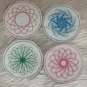 Stickdatei Zirkel Blumen Untersetzer Set 712 - Sewando