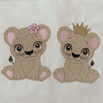 Stickdatei Doodle Löwe / Blume Krone Junge Mädchen Set 736 - Sewando