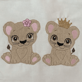 Stickdatei Doodle Löwe / Blume Krone Junge Mädchen Set 736 - Sewando
