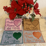 Stickdatei Mug Rug Muttertag Vatertag Valentinstag Geburtstag 792a In the Hoop - Sewando