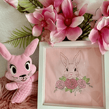Stickdatei Hase mit Blumen Set 929 Doodle Lineare Art - Sewando