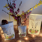 Stickdatei Osterbeutel Lichtbeutel mit Hase und Blumen Set 929 - Sewando