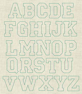 Stickdatei 3D Schrit ca. 5cm Trapunto Set 966 Schrift - Sewando