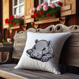 Stickdatei Applikation Nilpferd Hippo "Eugen" - realistisch - FÜR HELLE & DUNKLE STOFFE