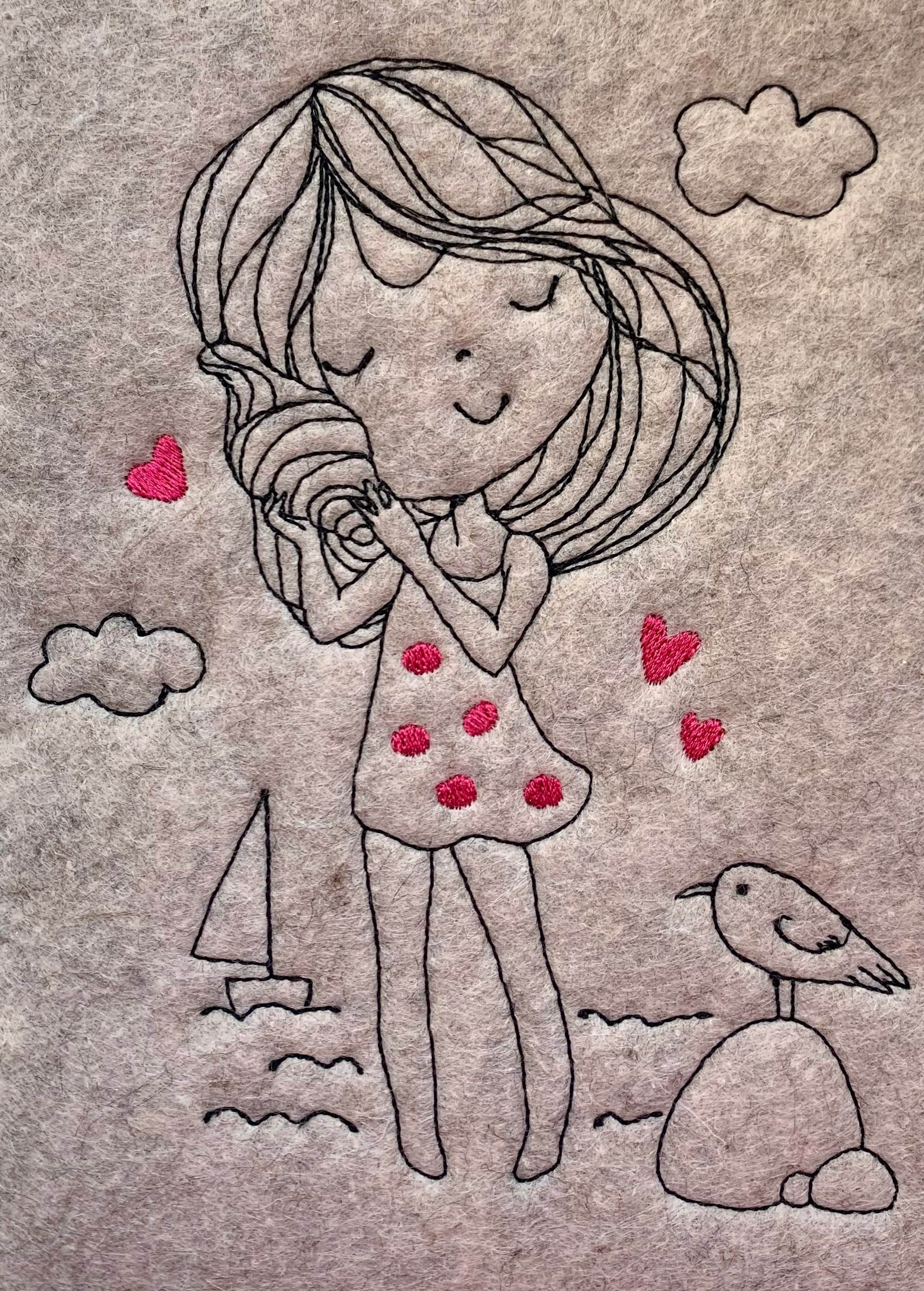 Stickdatei Meerjungfrau und Mädchen Einzelmotive Set 916 - Sewando