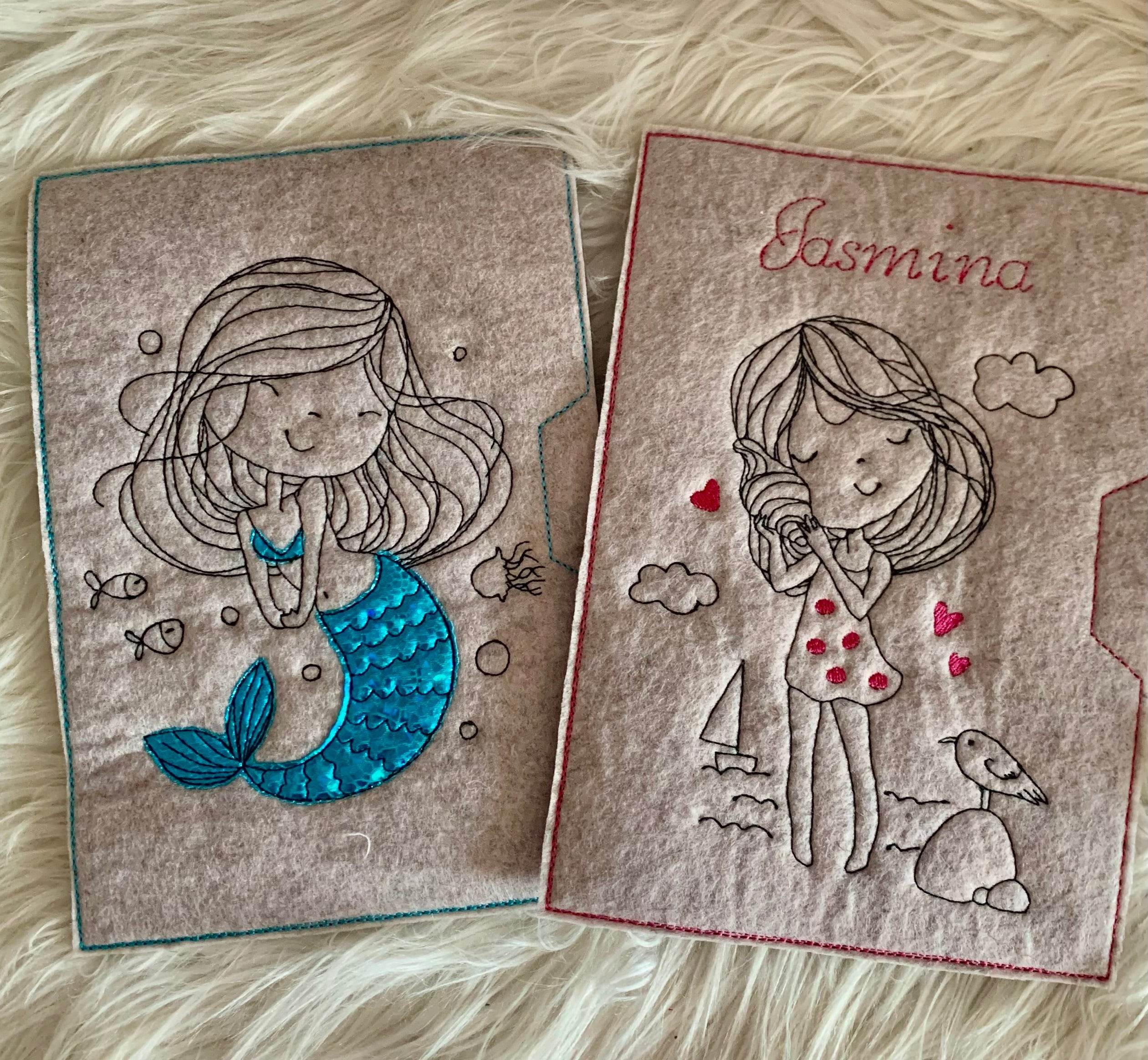 Stickdatei Meerjungfrau und Mädchen Einzelmotive Set 916 - Sewando