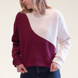 Schnittmuster Welliger Color Block Pullover mit Rundhals KLARA - Gr. 34 - 46 - Sewando