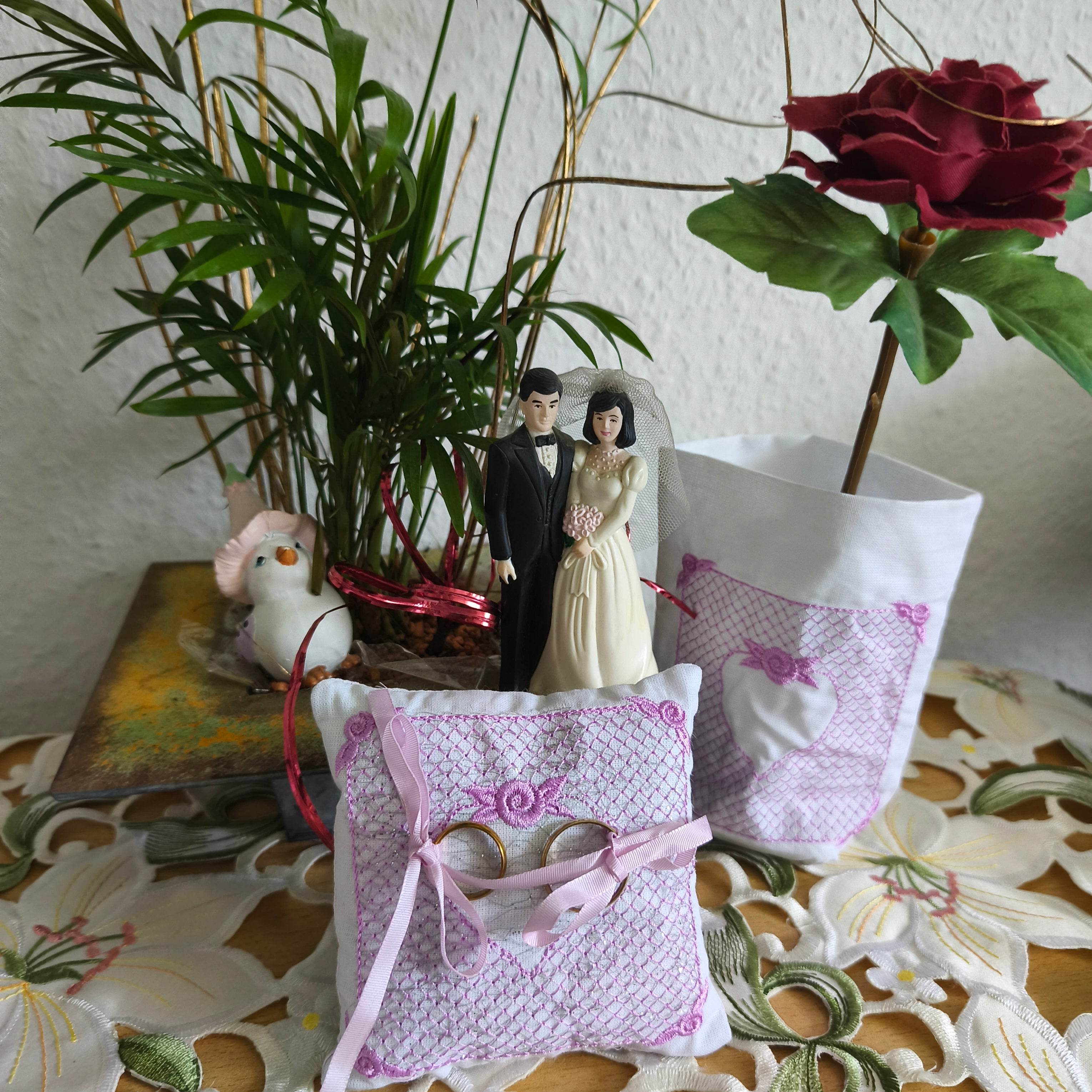 Stickdatei Hochzeit Set XXL mit Herz und Rose Set 808 - Sewando