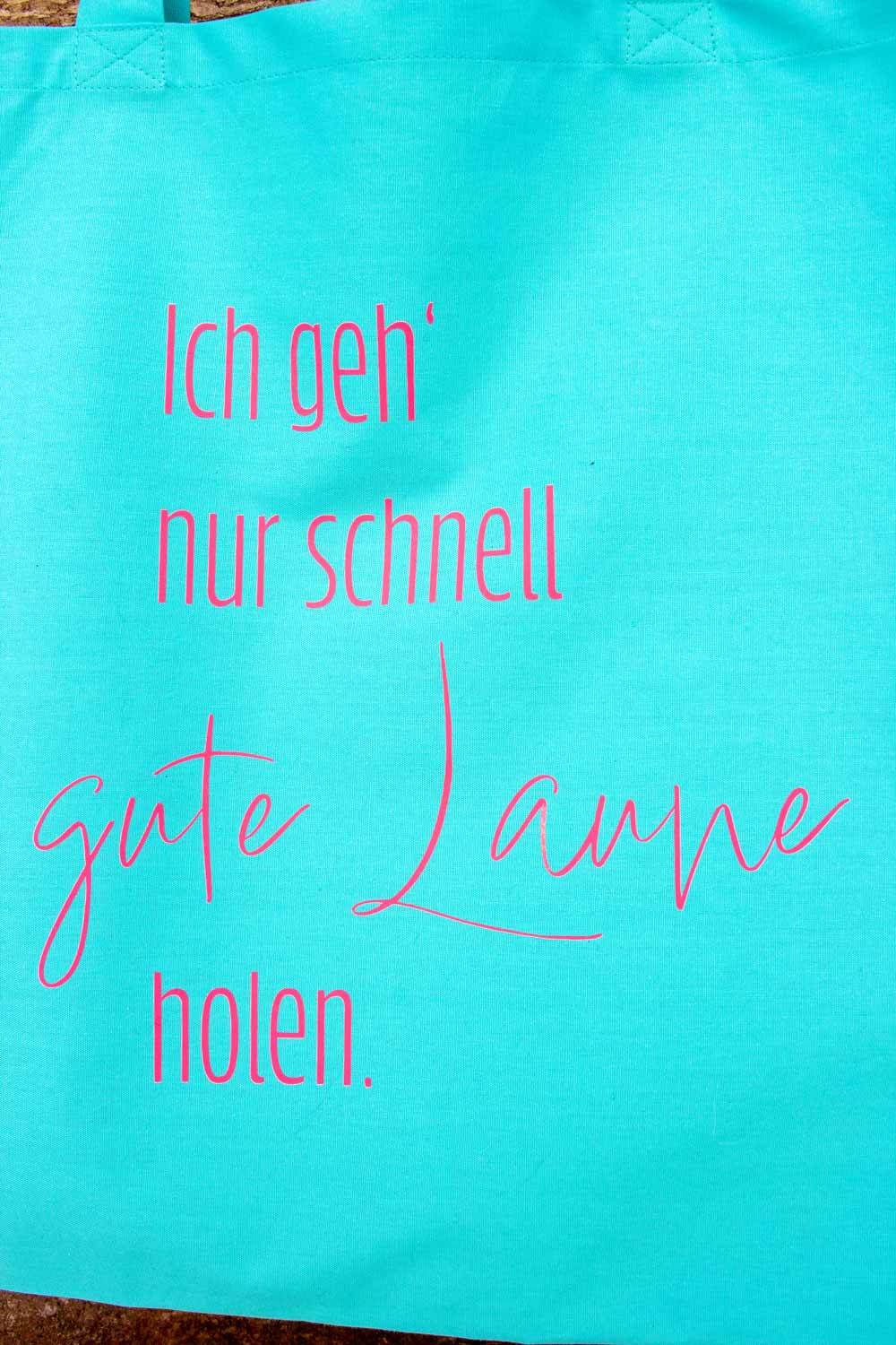 Schnittmuster Tragetasche 41x38cm PLUS Plotterdatei Spruch - Sewando