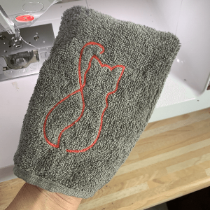 Katzen-Waschlappen M1 Stickdatei ITH 13x18 2025 Waschhandschuh Katze Geburt Geschenk Baby - Sewando