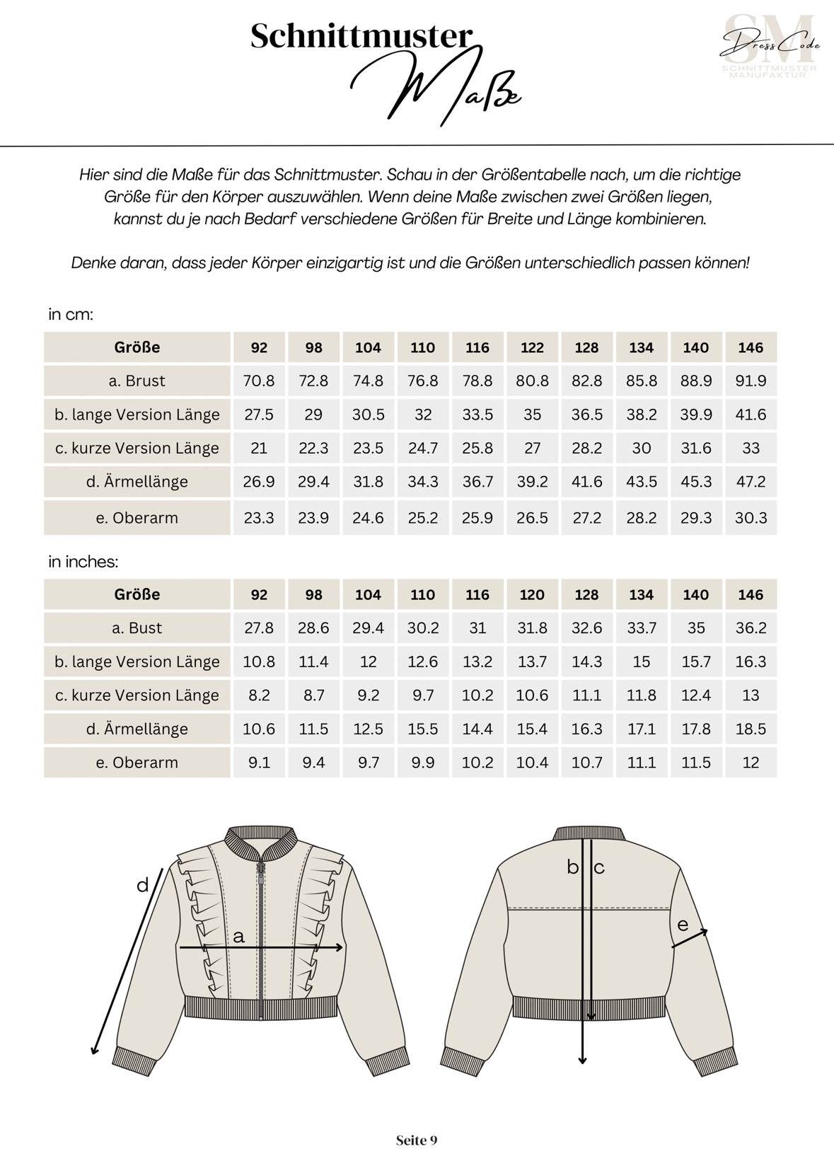 Schnittmuster Collage Jacke Debora Gr. 92-140 : - Sewando