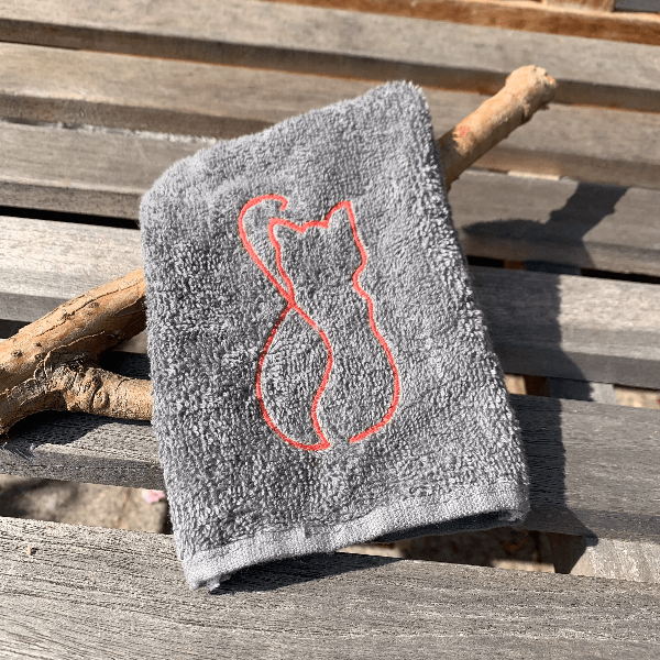 Katzen-Waschlappen M1 Stickdatei ITH 13x18 2025 Waschhandschuh Katze Geburt Geschenk Baby - Sewando