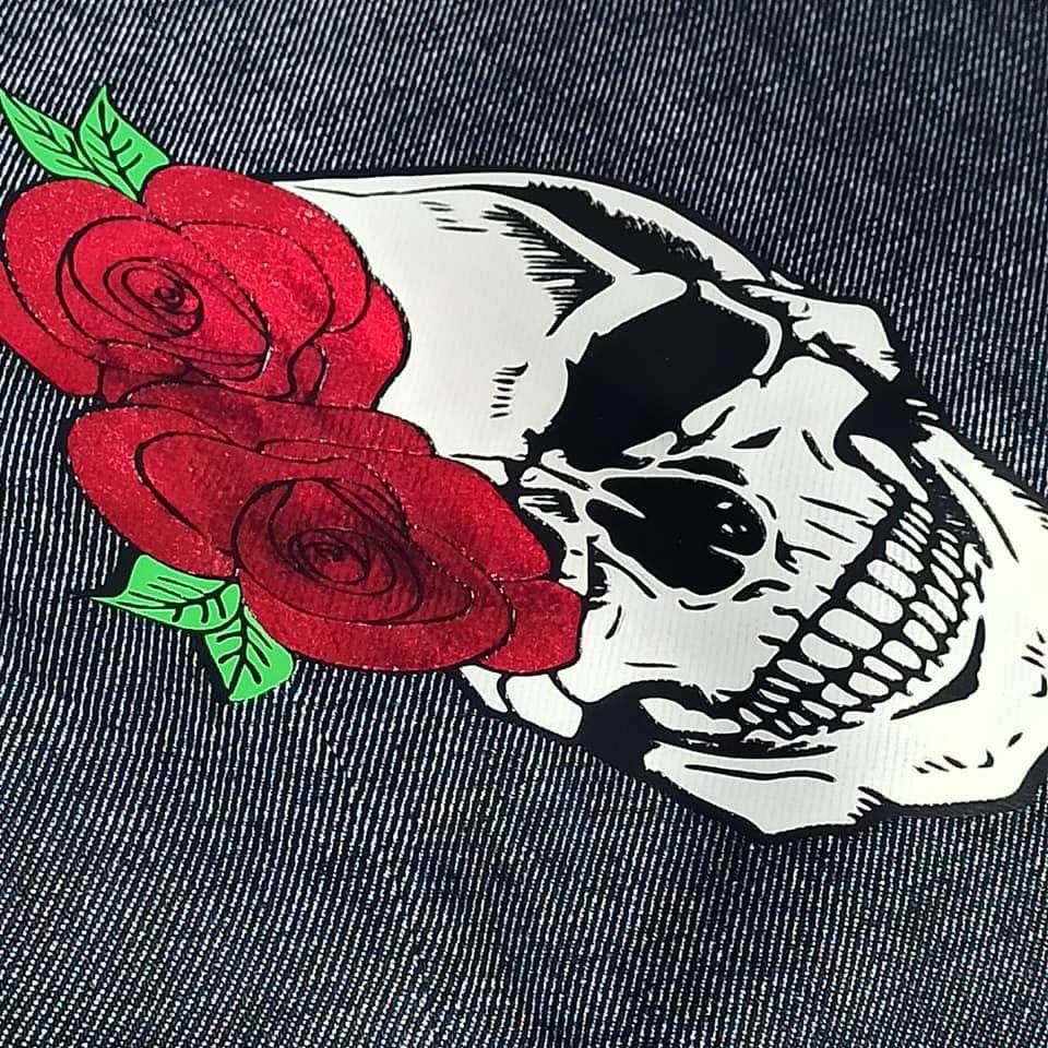 Plotterdatei - Skull - bones - Totenkopf - Skelett - Rosen - SVG - DXF - Sewando