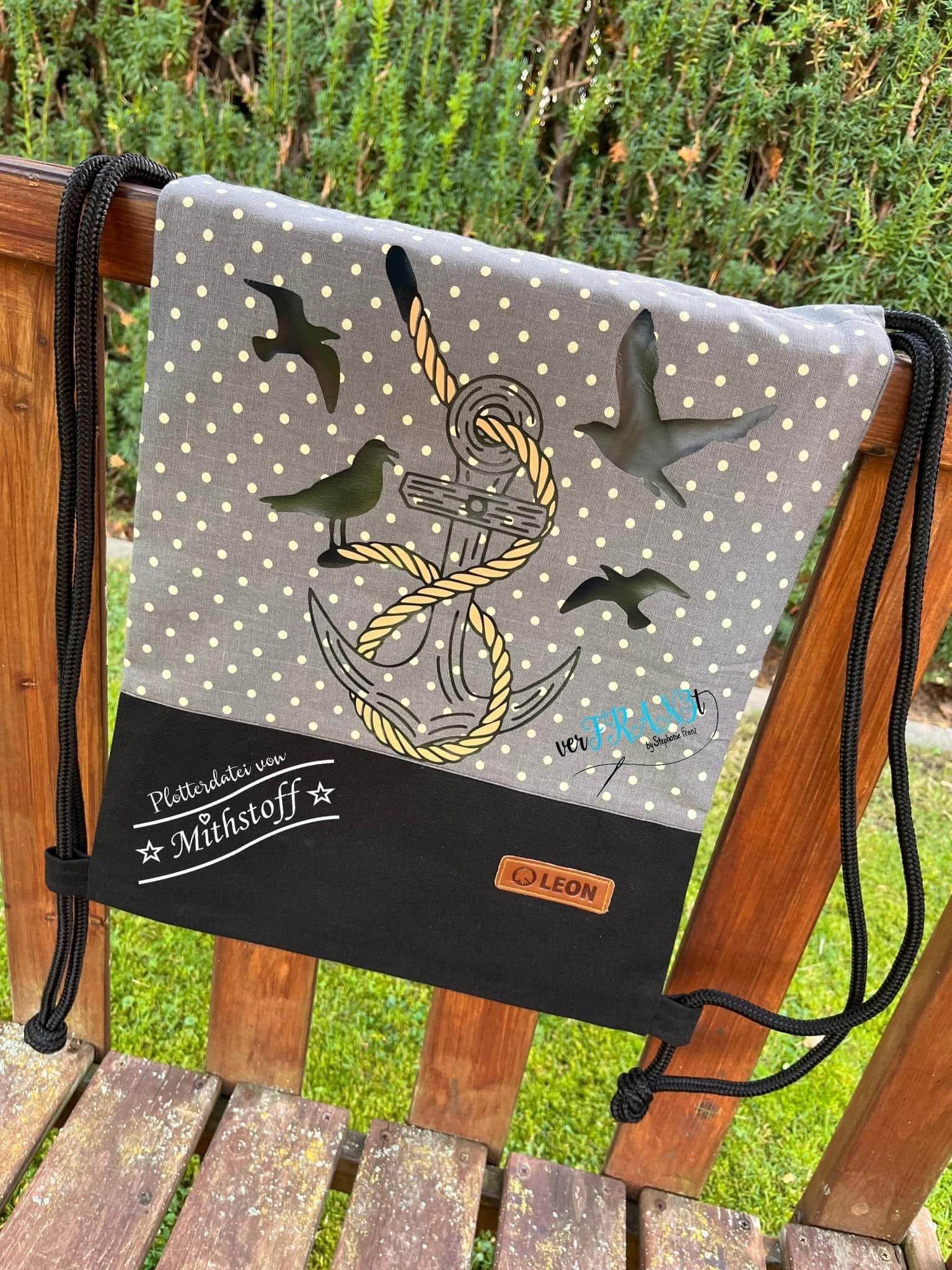 Plotterdatei - Anker mit Möwen - Meer - Freiheit - SVG - DXF - PNG - JPEG - Sewando