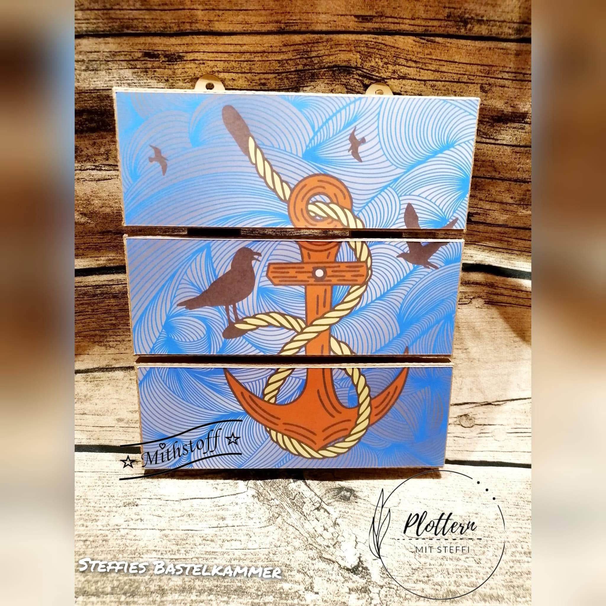 Plotterdatei - Anker mit Möwen - Meer - Freiheit - SVG - DXF - PNG - JPEG - Sewando