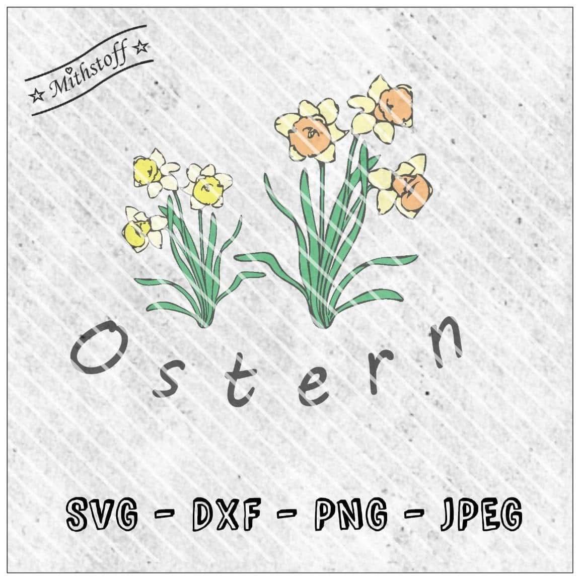 Plotterdatei - Osterglocken - Frühling - Ostern - SVG - DXF - PNG - Jpeg - Sewando