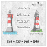 Plotterdatei - Maritim - Leuchtturm - SVG - DXF - PNG - Datei - Wasser - Sewando