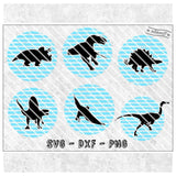 Plotterdatei - Dinosaurier - Dino - cool - SVG - DXF - PNG - Jpeg - Kreis - Datei - Triceratops - T-Rex - Pteranodon - Sewando