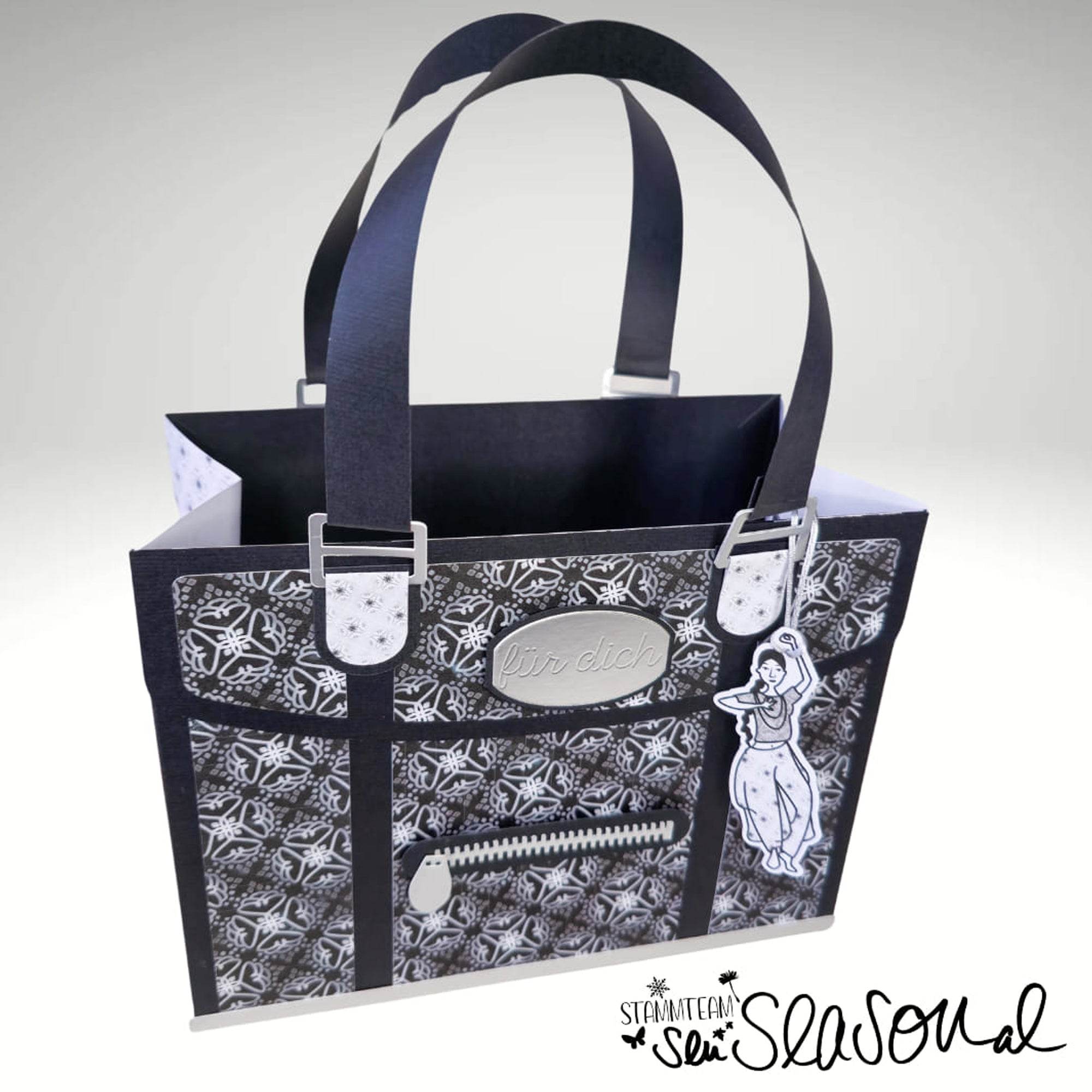 Digipapier-Set schwarz-weiße Indische Muster - Musterpapier, Designpapier, Sublimation - Sewando