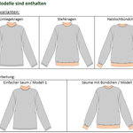 Schnittmuster Jessy – Oversized Pullover mit Rollkragen oder Halslochbündchen Gr. 34-50 / BU 80-116 - Sewando