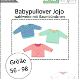 Schnittmuster Jojo – Babypullover mit Schulterknopfleiste Gr. 56-98 - Sewando